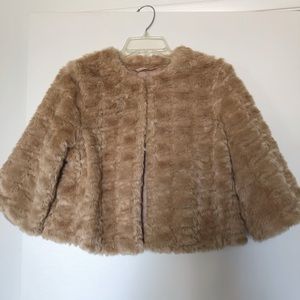 Forever 21 Honey-Tan Colored Cropped Fur Coat NWOT